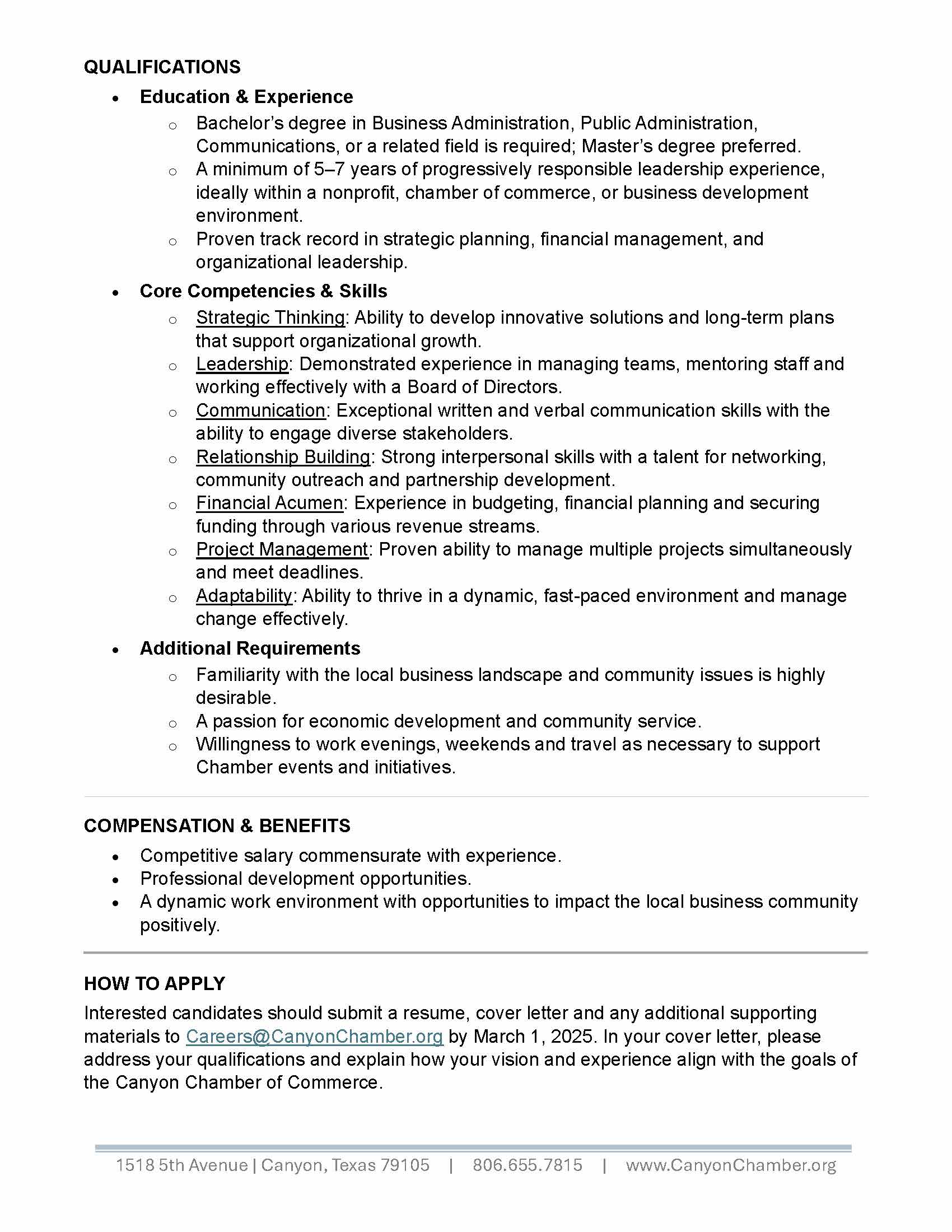 Executive Director Job Application Canyon Chamber Of Commerce executive-director-job-application-canyon-chamber-of-commerce